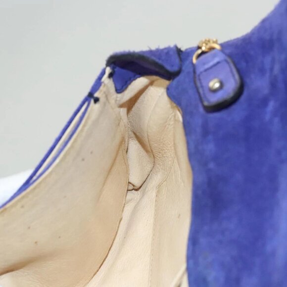 CELINE Chain Shoulder Bag Suede Purple Auth BA1516 - Picture 11 of 16